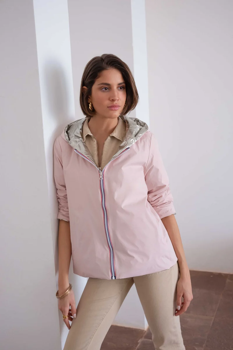 Imperméable réversible court mi-saison
