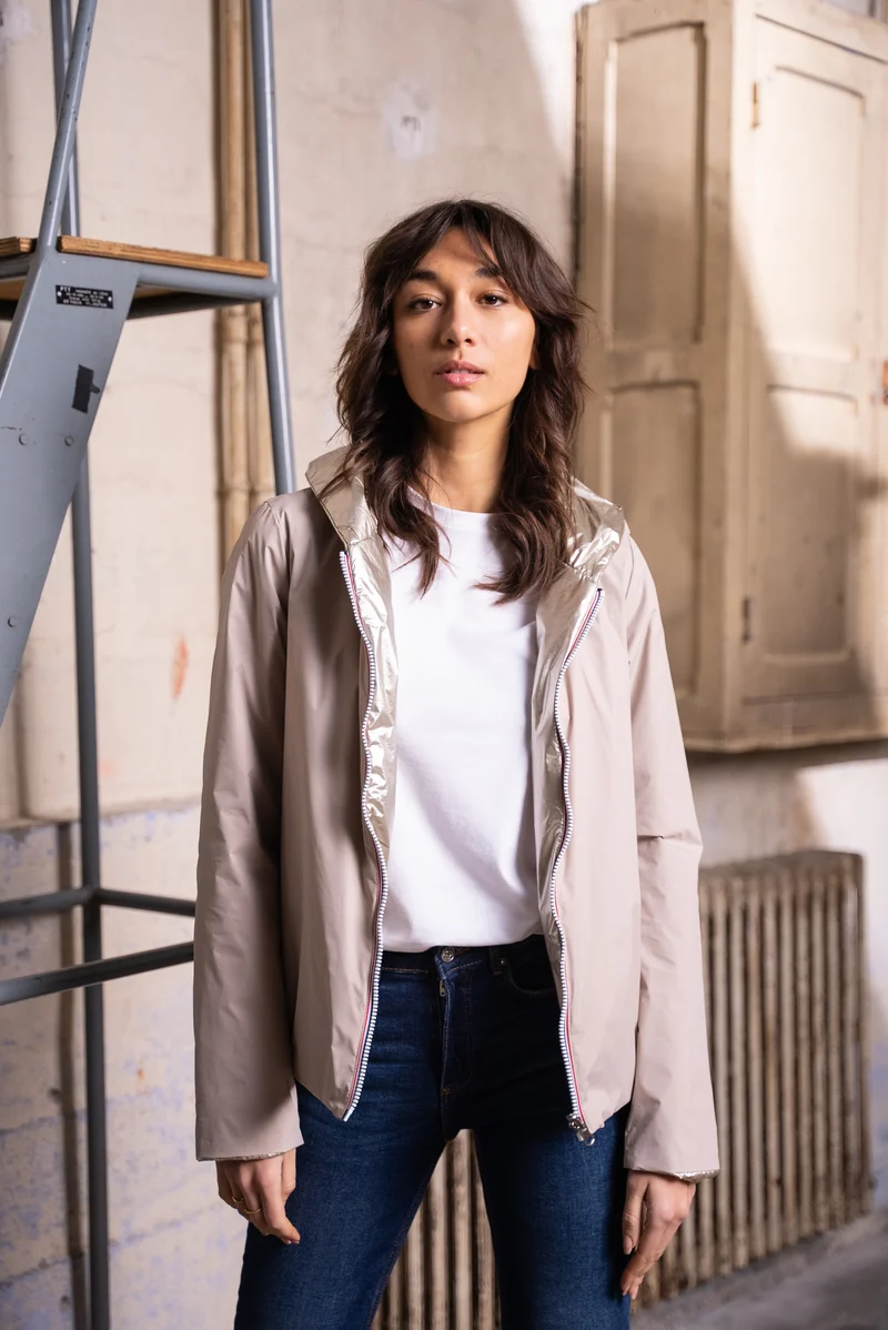 Imperméable réversible court mi-saison