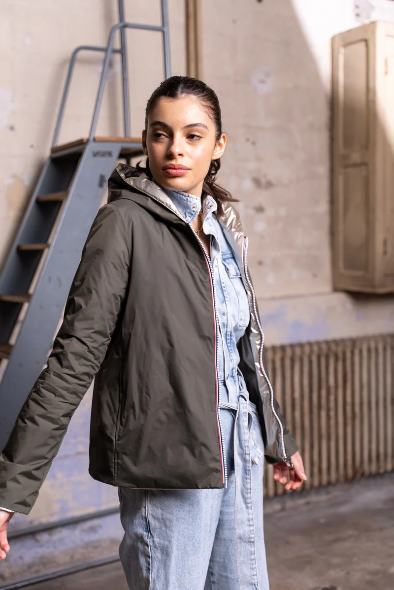 Imperméable réversible court mi-saison