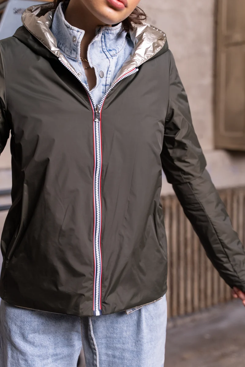 Imperméable réversible court mi-saison