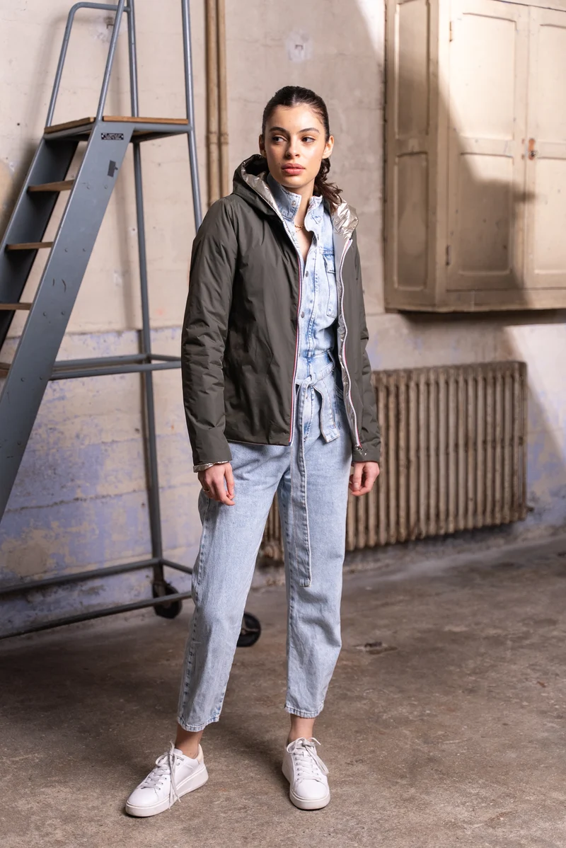 Imperméable réversible court mi-saison