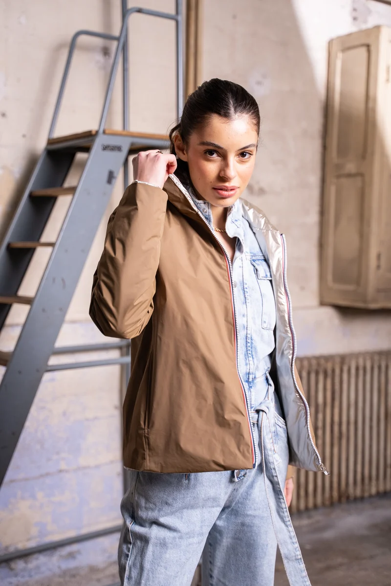 Imperméable réversible court mi-saison