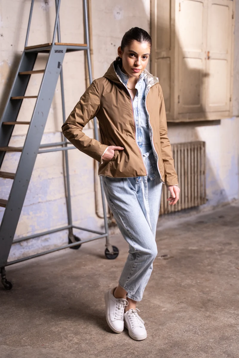 Imperméable réversible court mi-saison