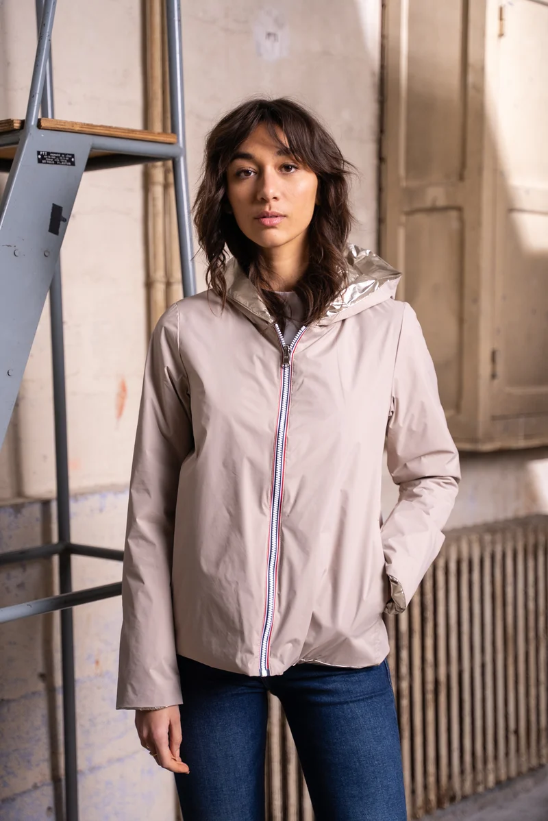 Imperméable réversible court mi-saison