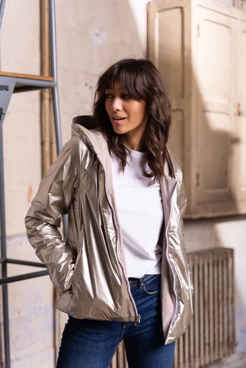 Imperméable réversible court mi-saison