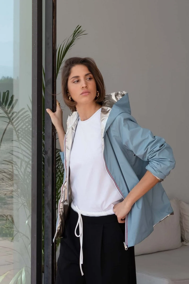 Imperméable réversible court mi-saison