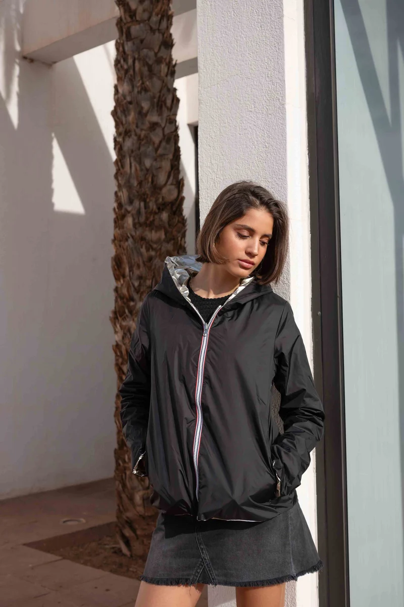 Imperméable réversible court mi-saison