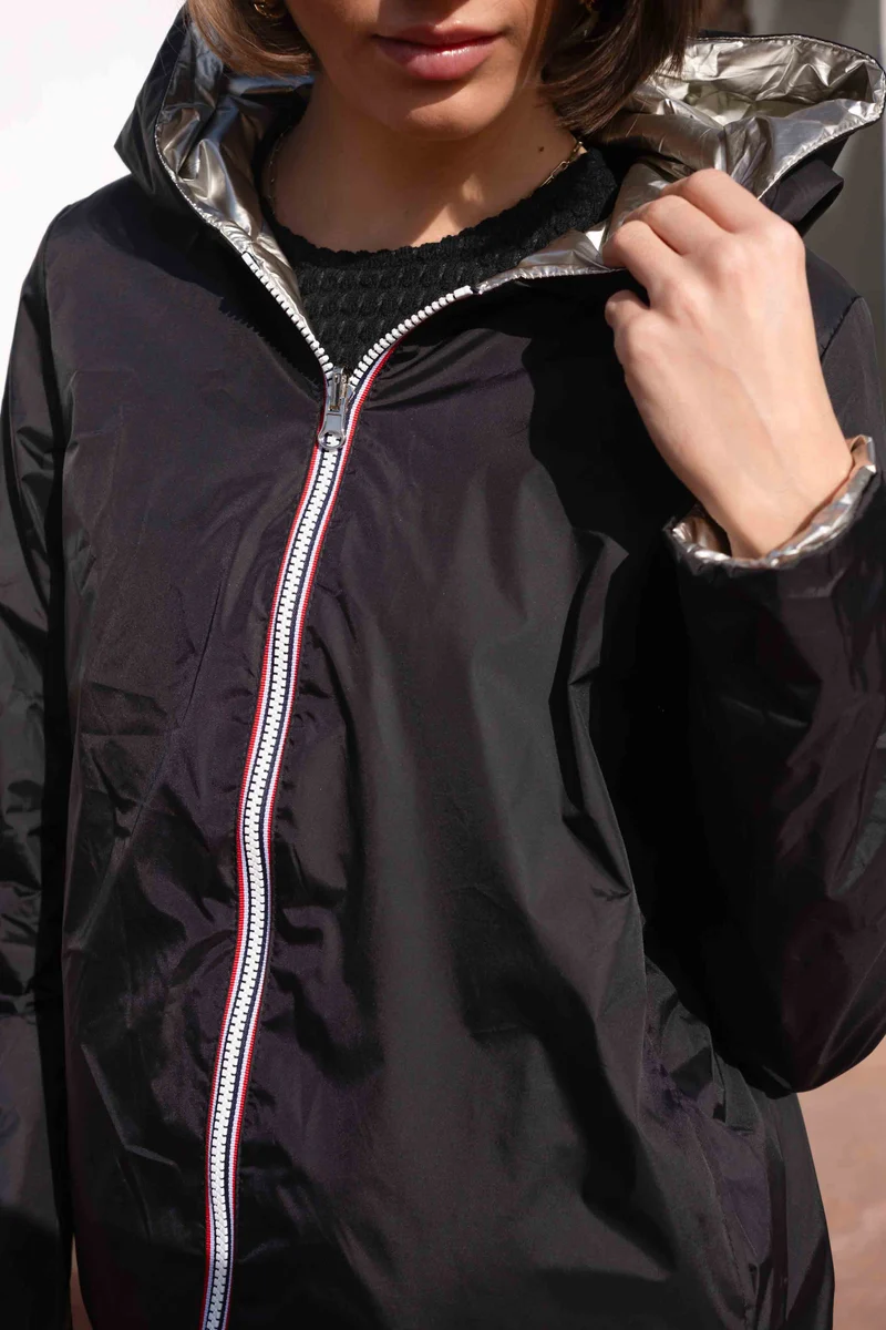 Imperméable réversible court mi-saison