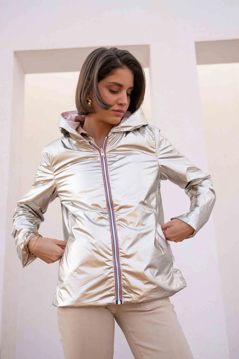 Imperméable réversible court mi-saison