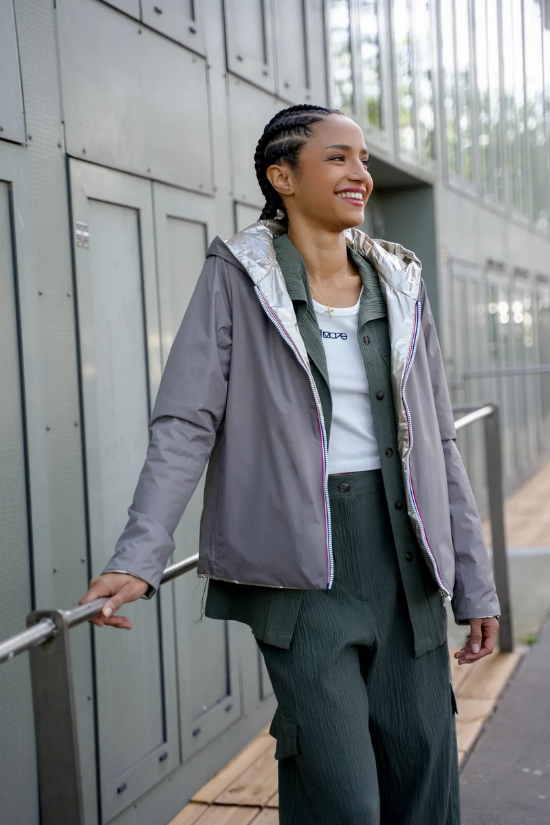 Imperméable réversible court mi-saison