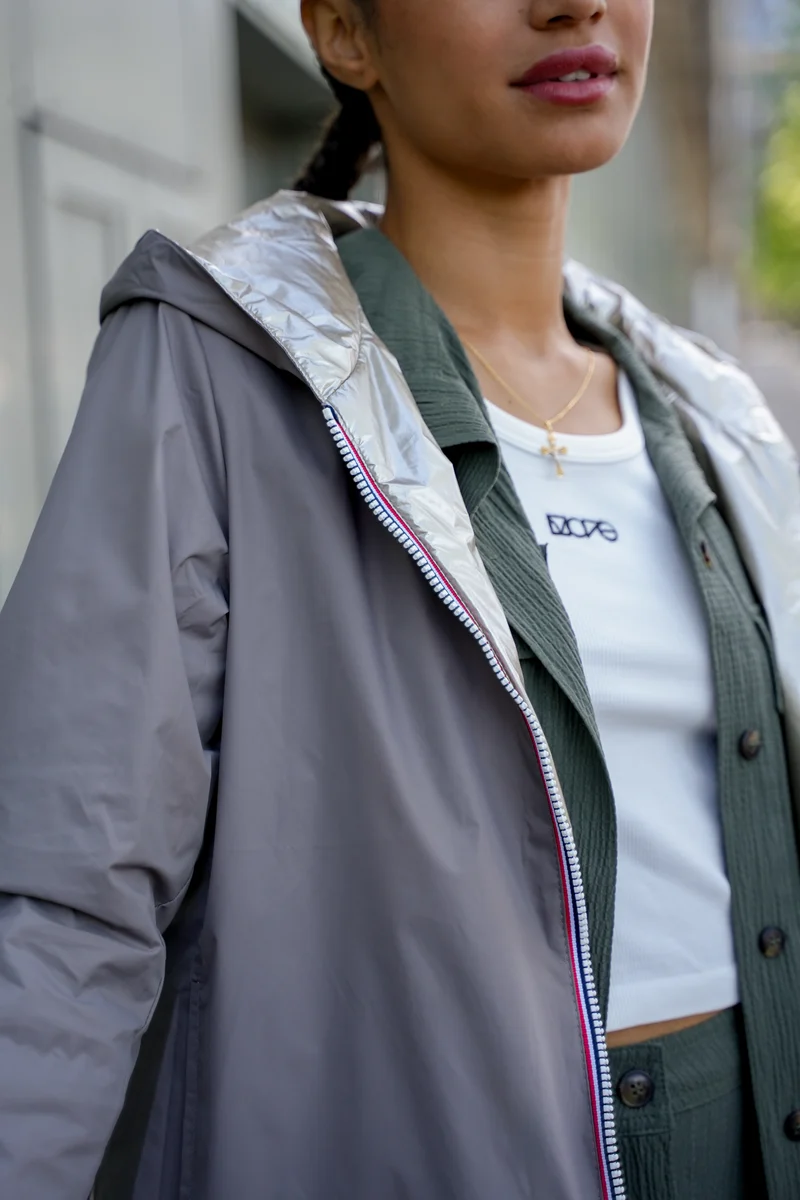 Imperméable réversible court mi-saison