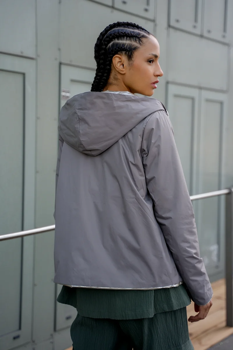 Imperméable réversible court mi-saison