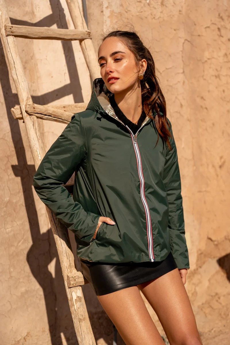 Imperméable réversible court mi-saison