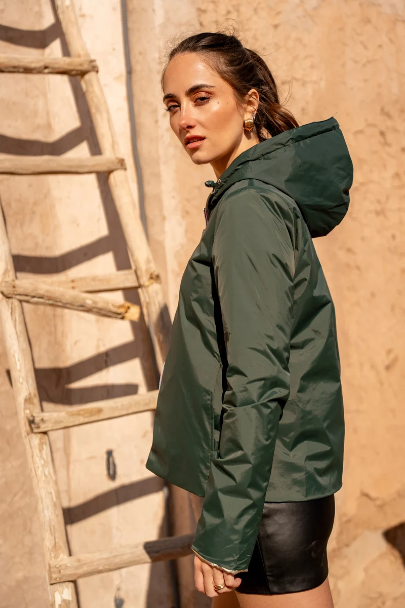 Imperméable réversible court mi-saison