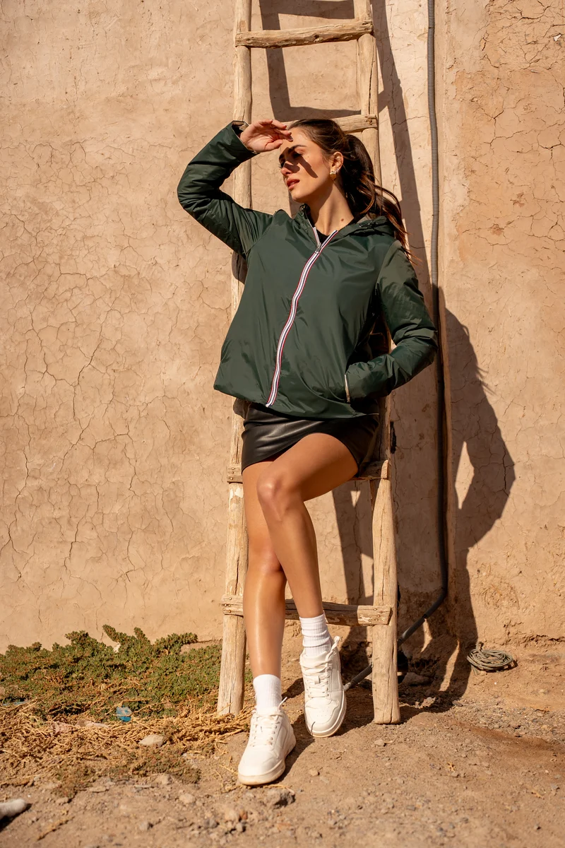 Imperméable réversible court mi-saison