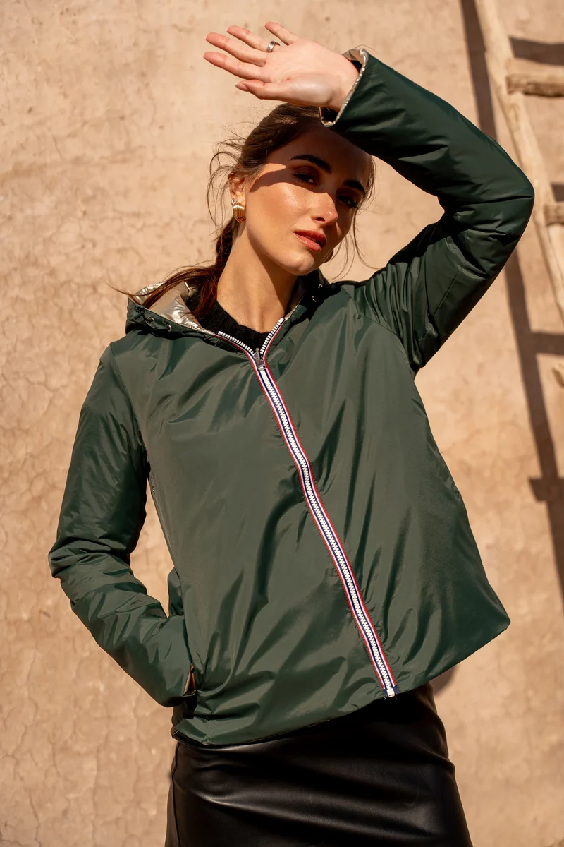 Imperméable réversible court mi-saison