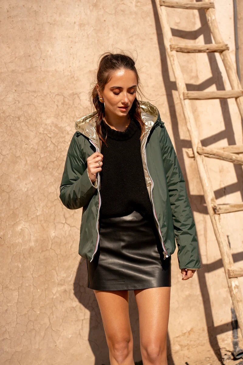 Imperméable réversible court mi-saison