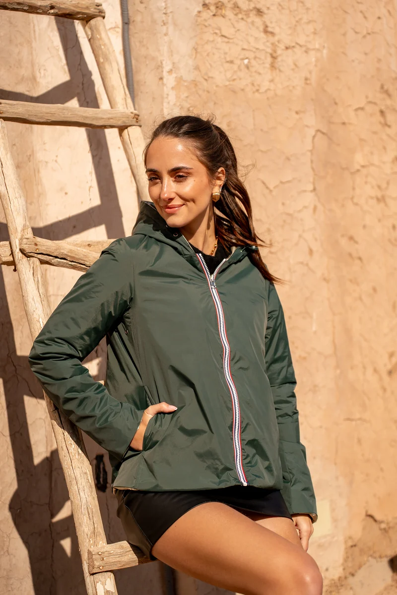 Imperméable réversible court mi-saison