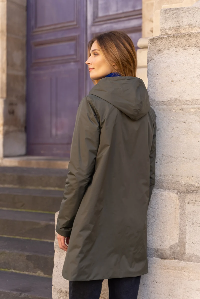 Imperméable réversible long mi-saison