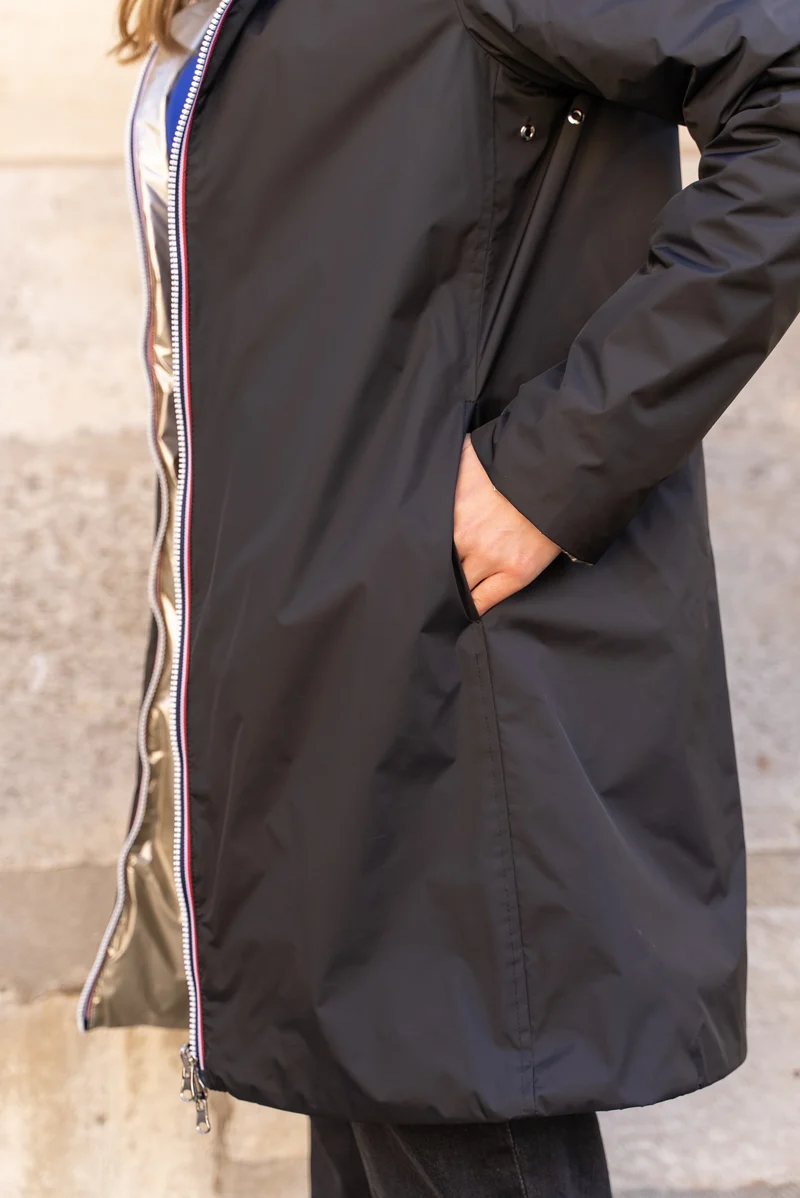 Imperméable réversible long mi-saison