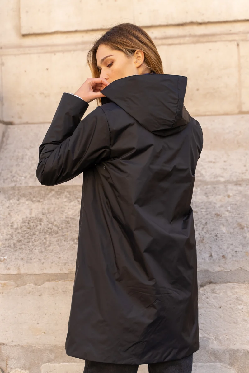 Imperméable réversible long mi-saison