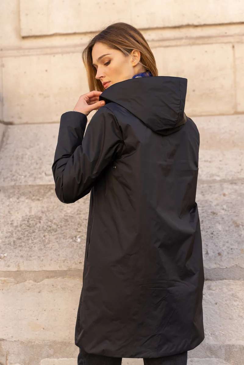 Imperméable réversible long mi-saison