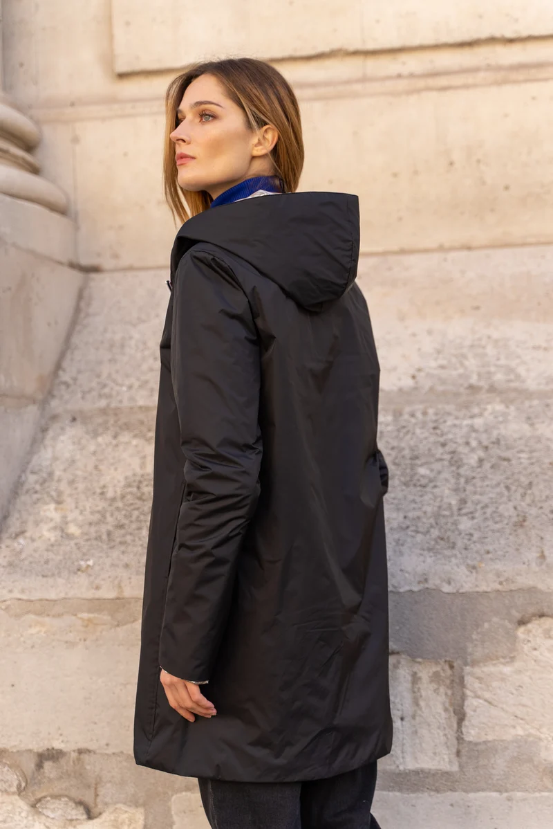 Imperméable réversible long mi-saison
