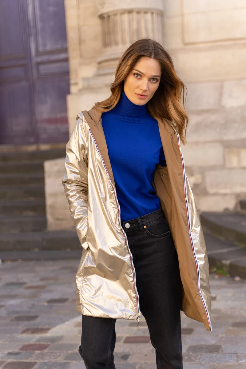 Imperméable réversible long mi-saison