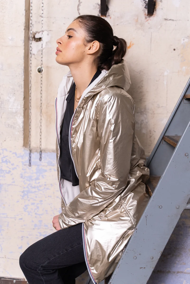 Imperméable réversible long mi-saison