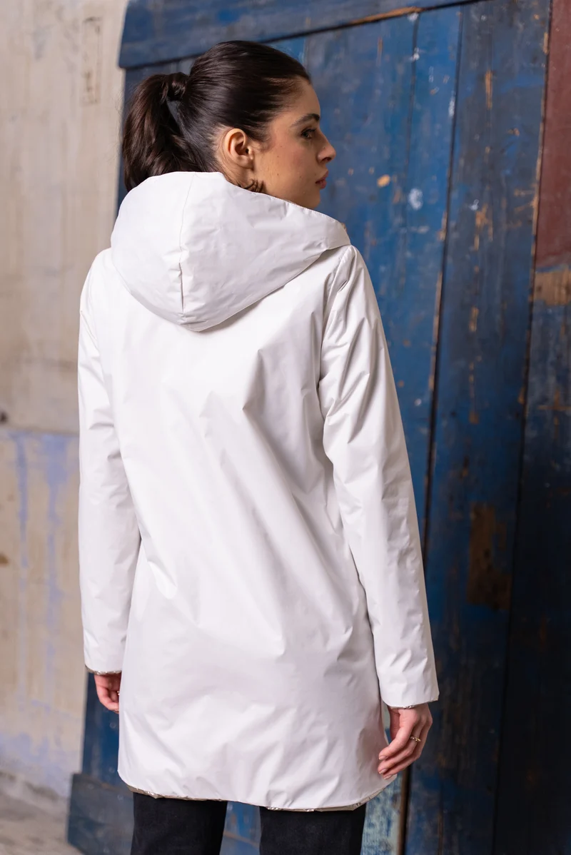 Imperméable réversible long mi-saison