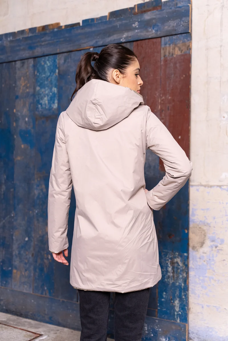 Imperméable réversible long mi-saison