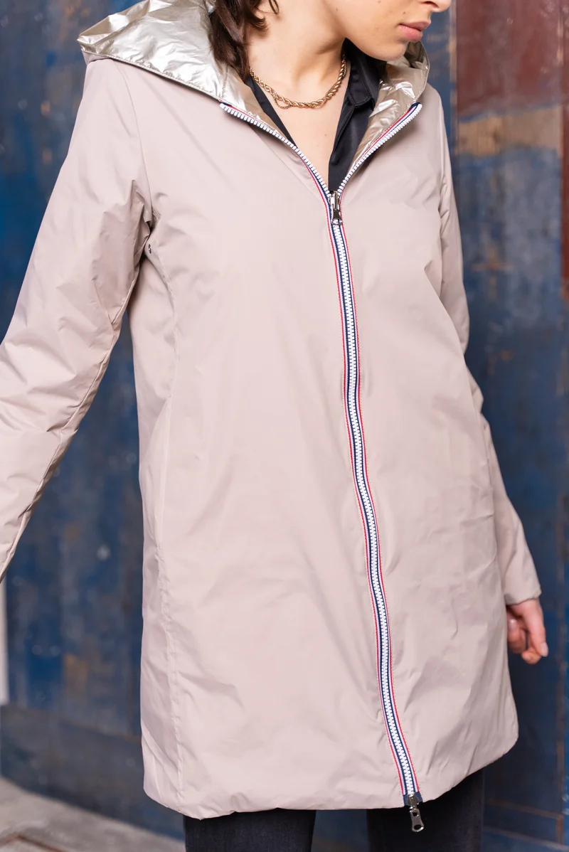Imperméable réversible long mi-saison