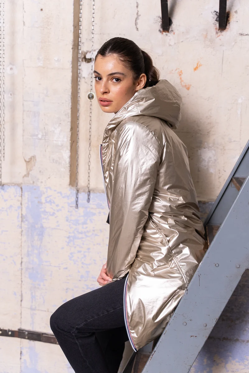 Imperméable réversible long mi-saison