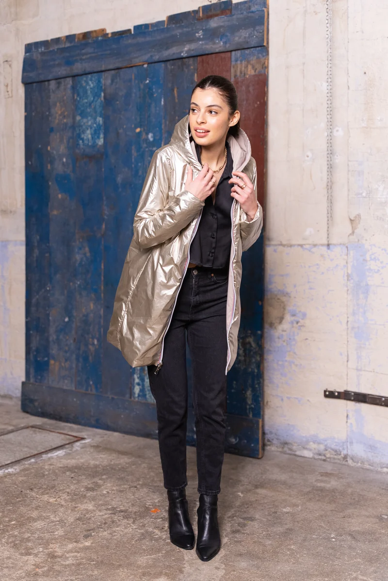 Imperméable réversible long mi-saison