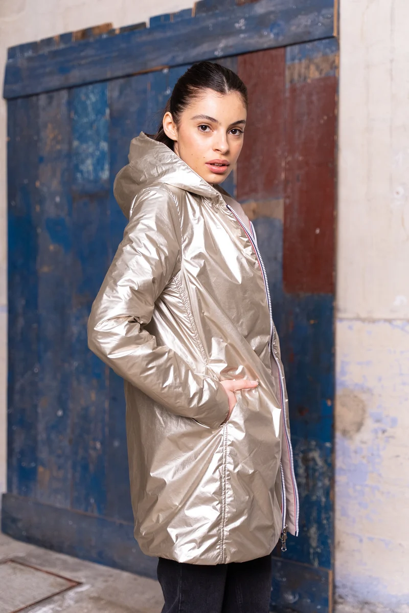 Imperméable réversible long mi-saison