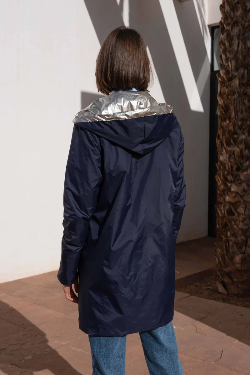 Imperméable réversible long mi-saison