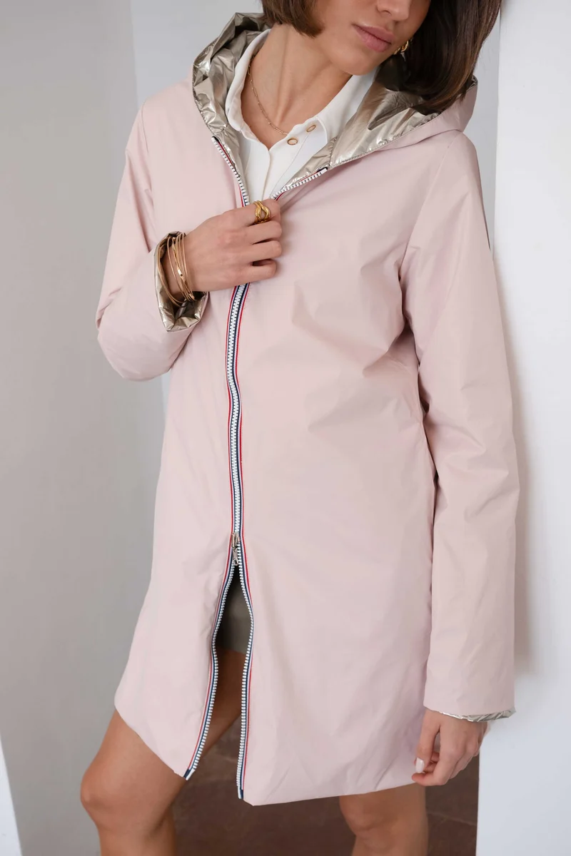 Imperméable réversible long mi-saison