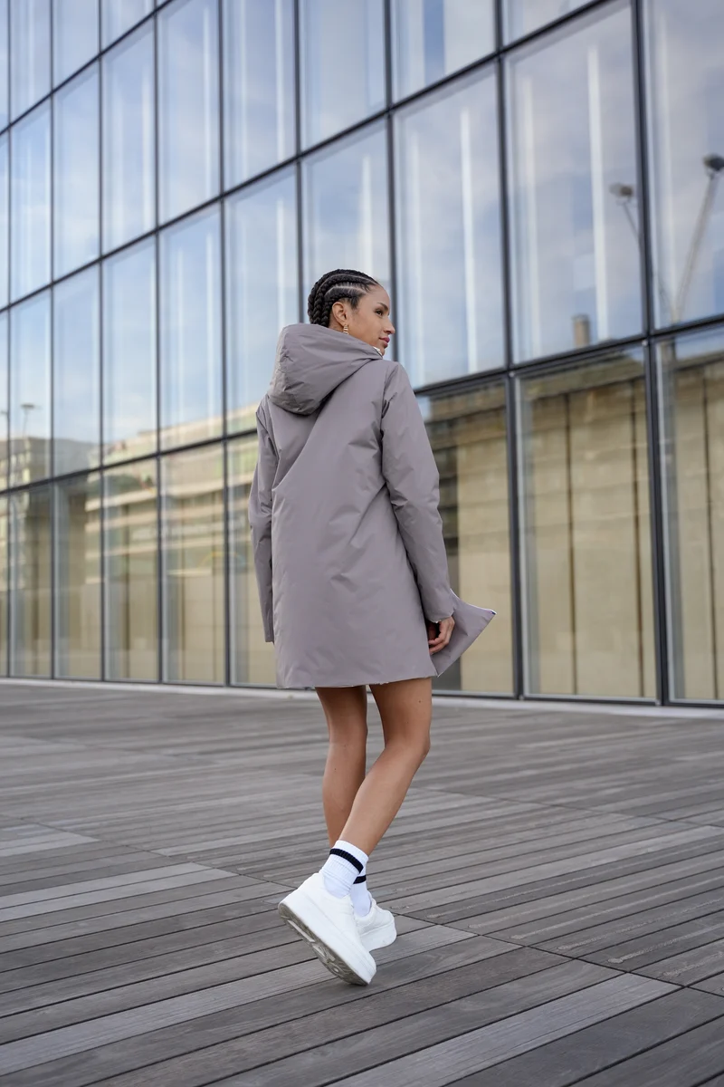 Imperméable réversible long mi-saison