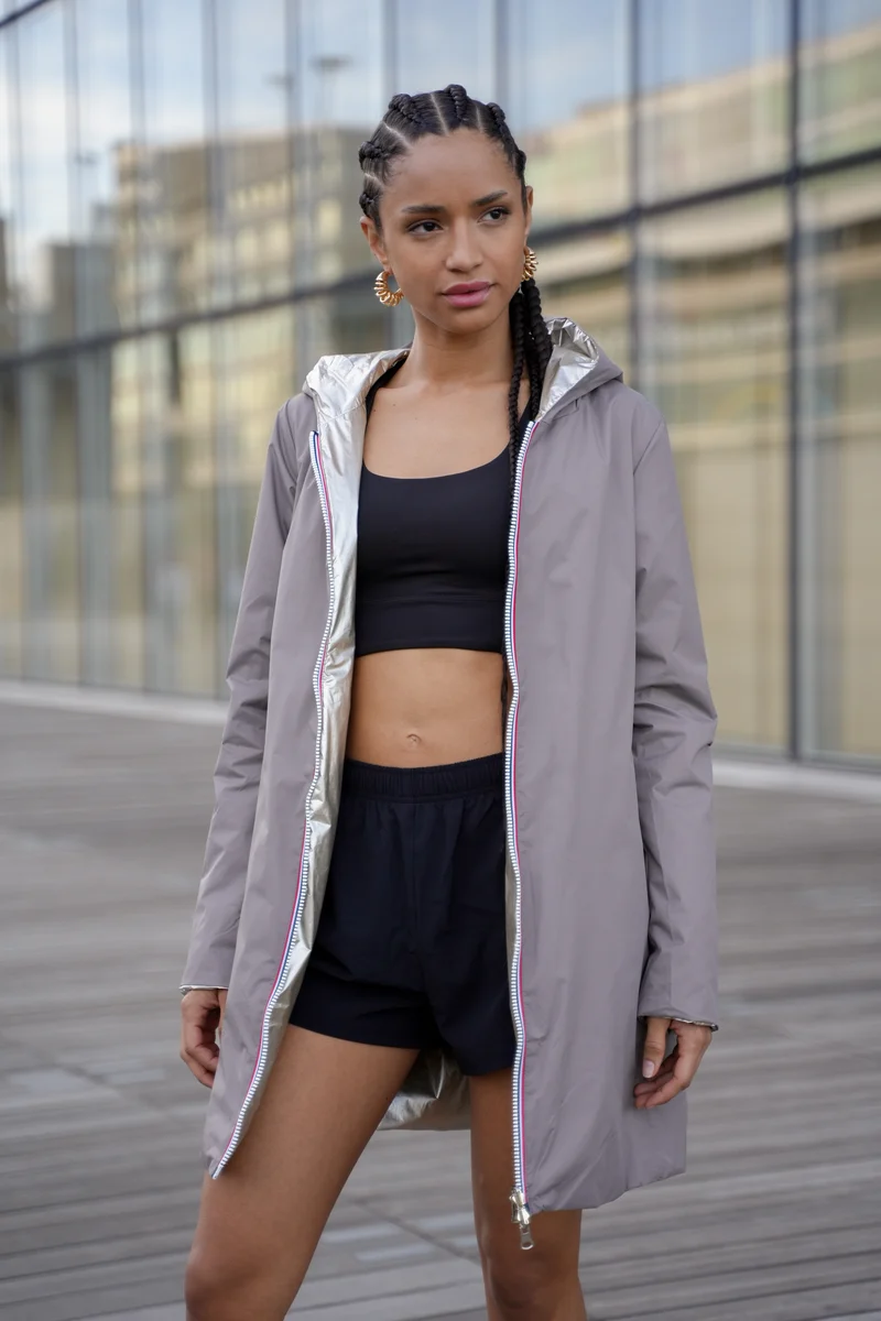 Imperméable réversible long mi-saison