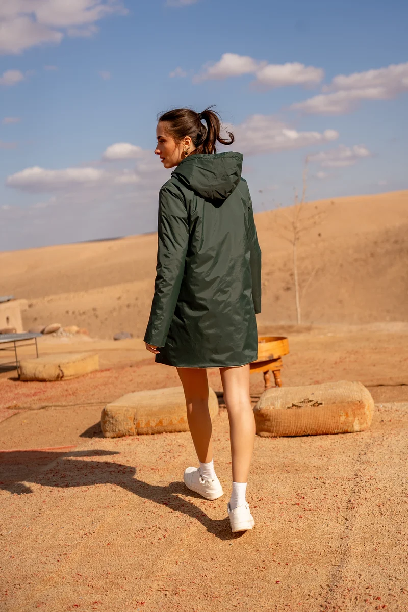 Imperméable réversible long mi-saison