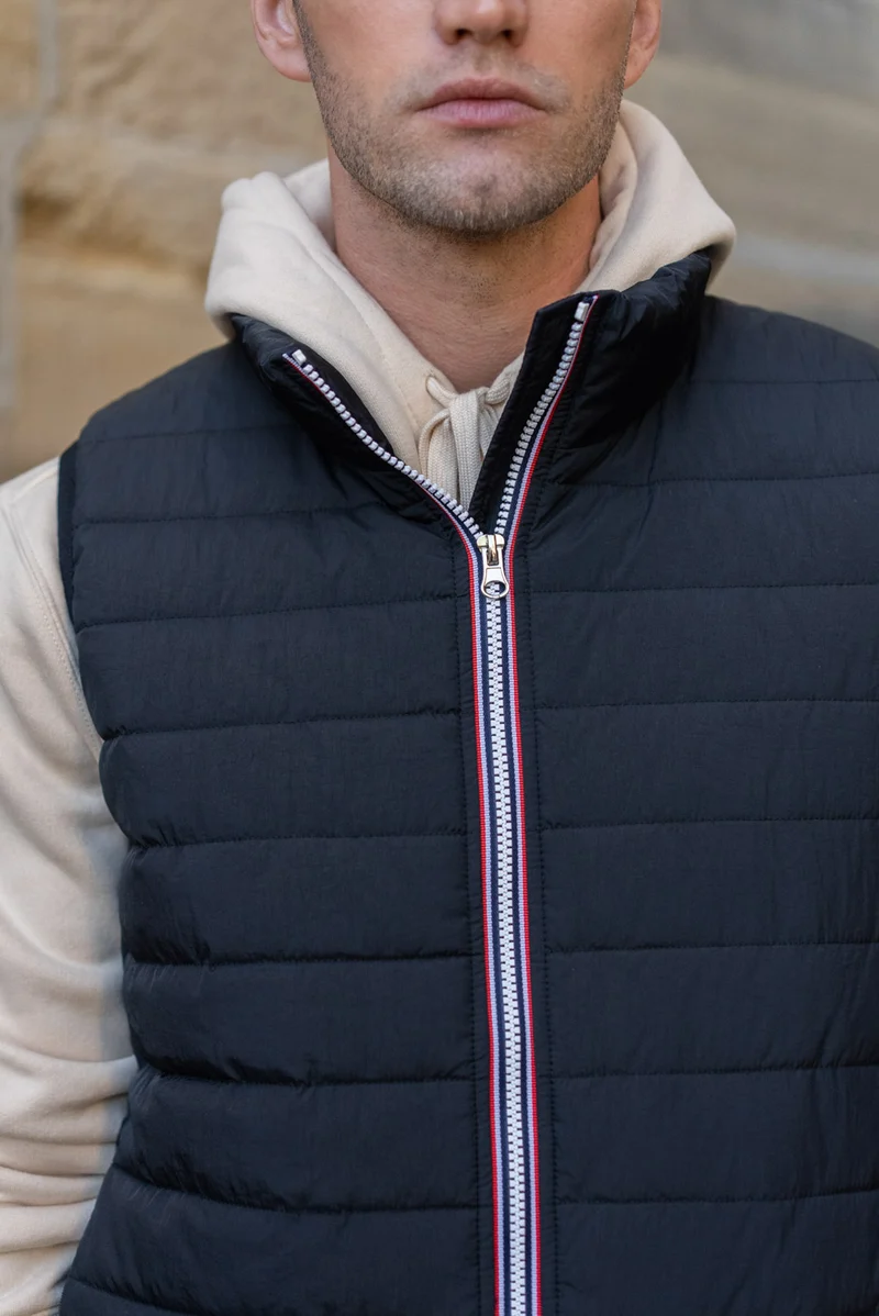 Doudoune sans manches zip tricolore