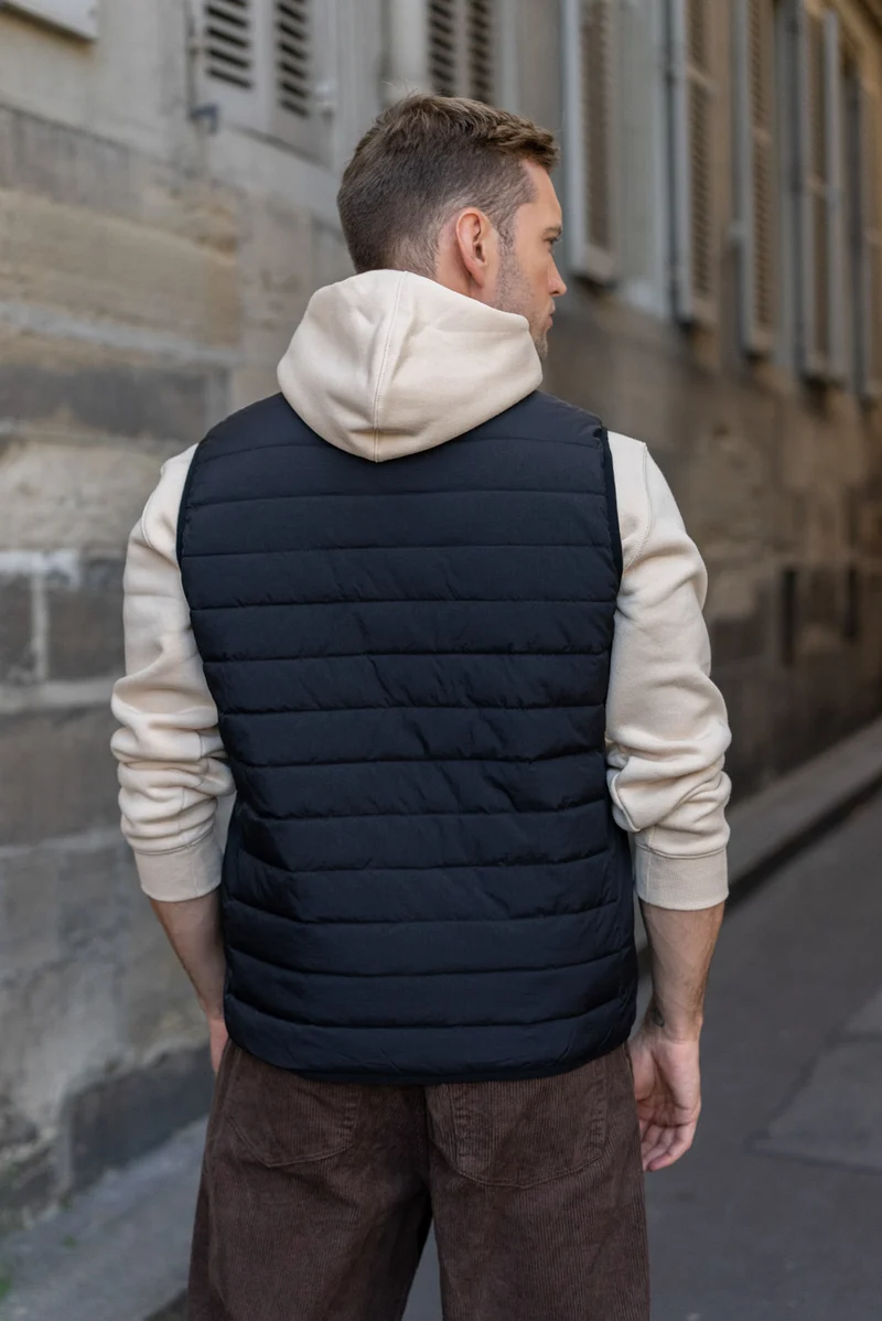 Doudoune sans manches zip tricolore
