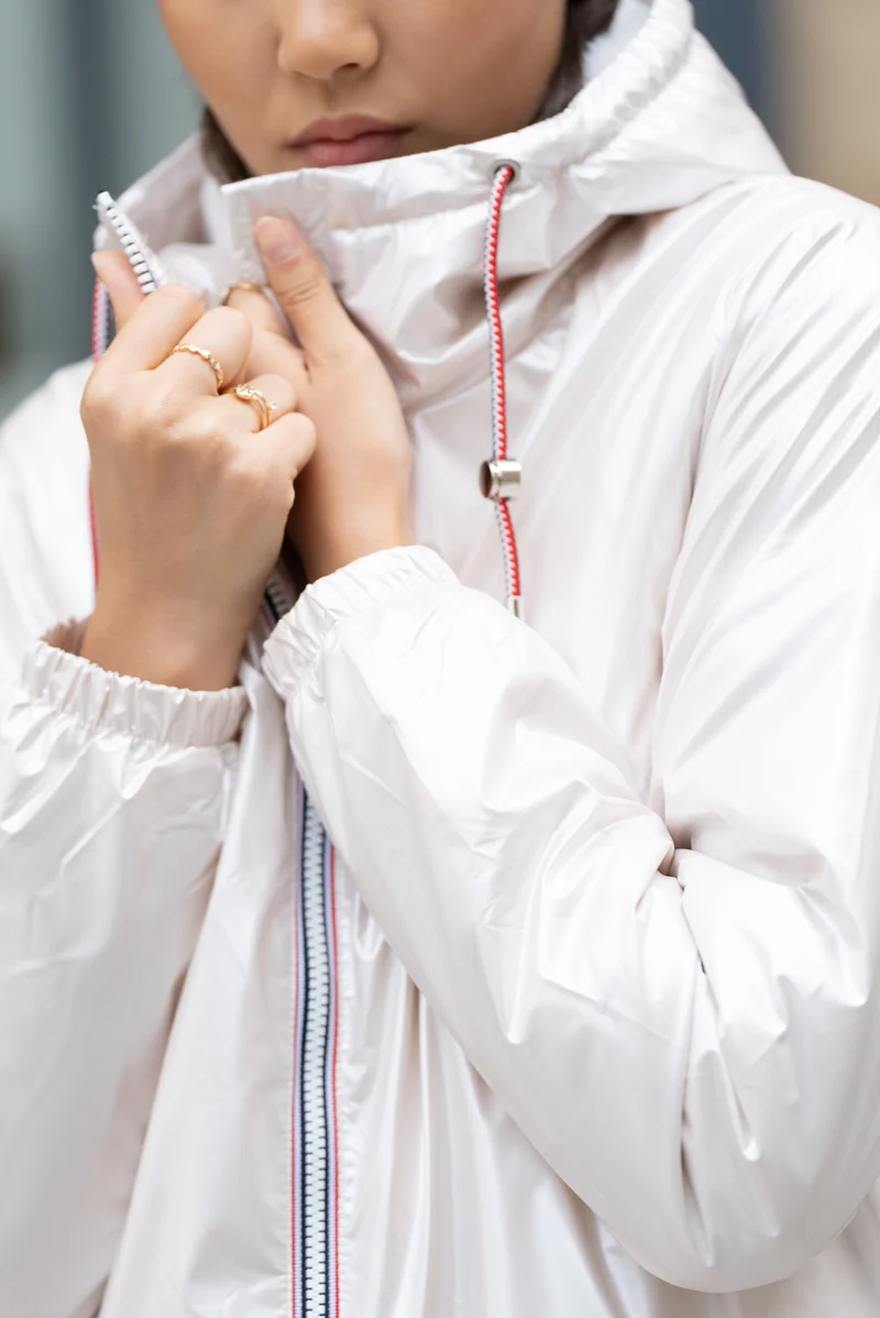 Imperméable fourré long avec cordon