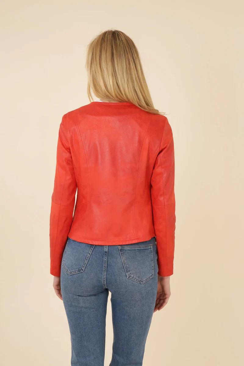 Veste suédine col rond