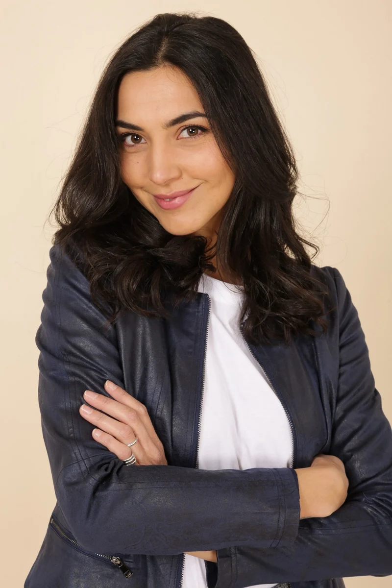 Veste suédine col rond
