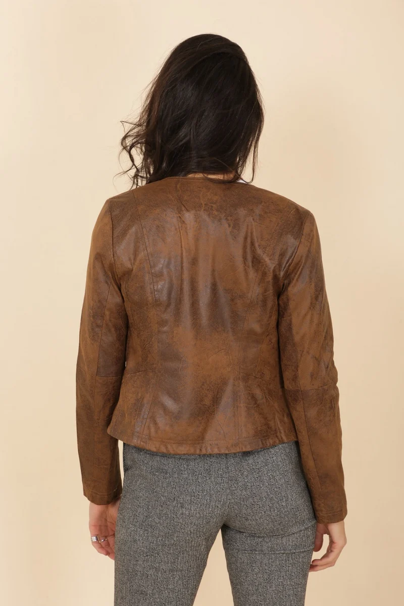 Veste suédine col rond