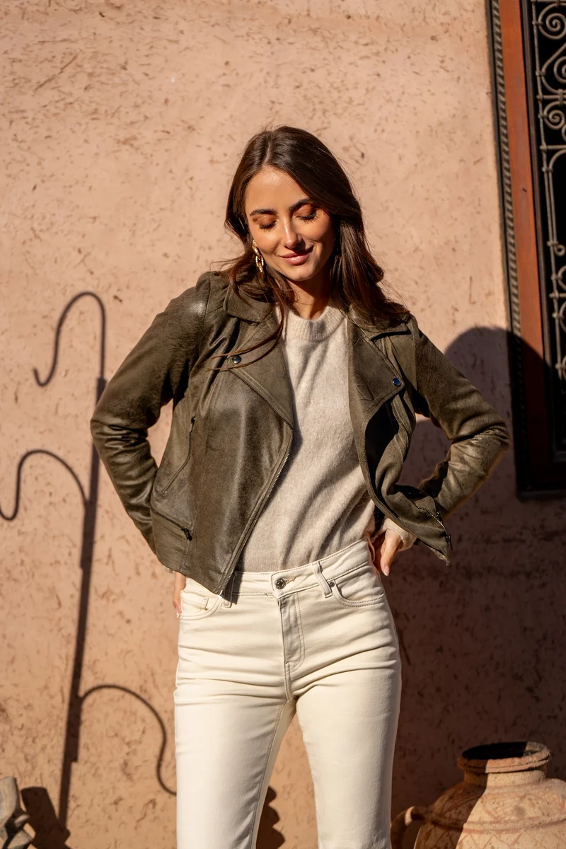 Veste perfecto suédine