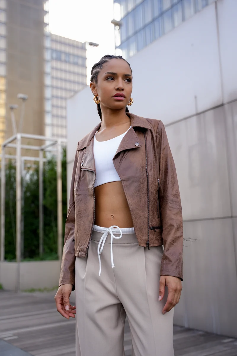 Veste perfecto suédine