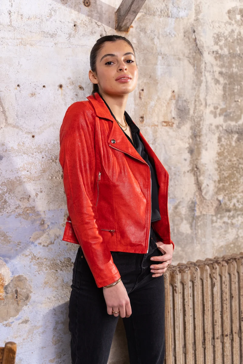 Veste perfecto suédine