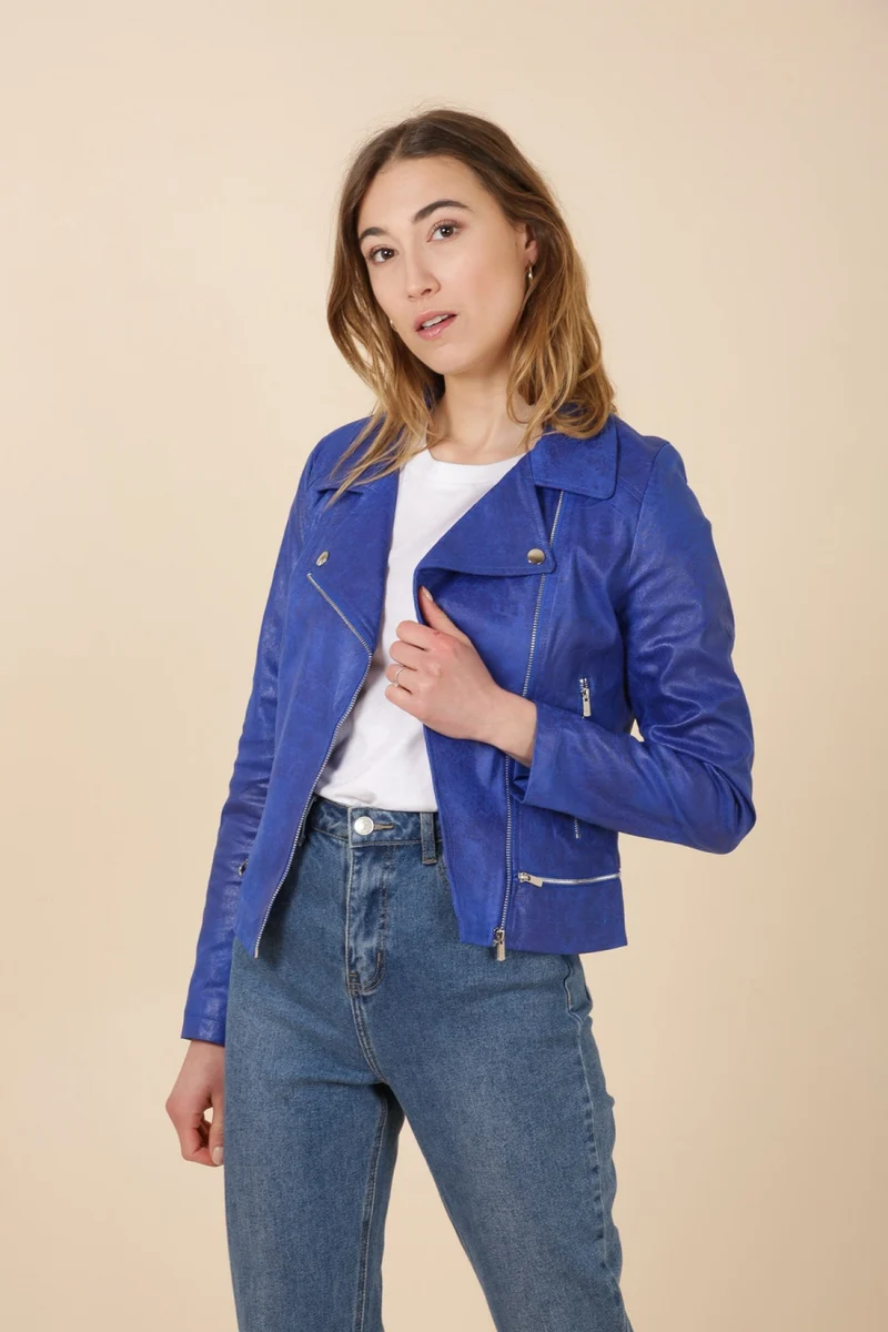 Veste perfecto suédine